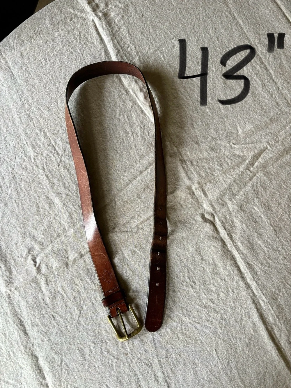 Vintage Eddie Bauer Leather and Brass Belt